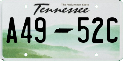 TN license plate A4952C