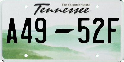 TN license plate A4952F