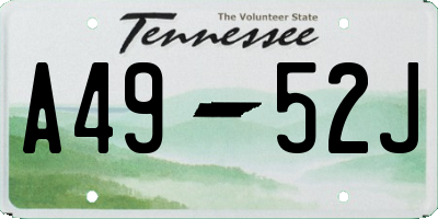 TN license plate A4952J