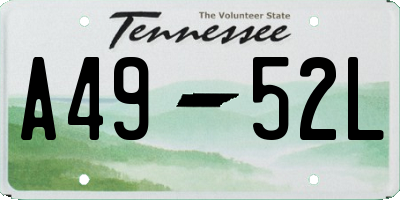 TN license plate A4952L