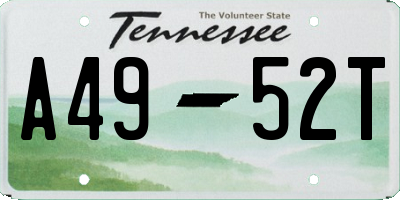 TN license plate A4952T