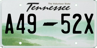 TN license plate A4952X