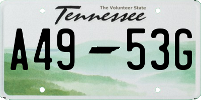 TN license plate A4953G