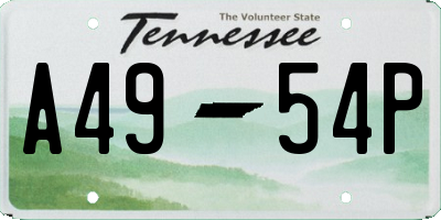 TN license plate A4954P