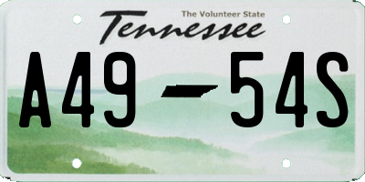 TN license plate A4954S