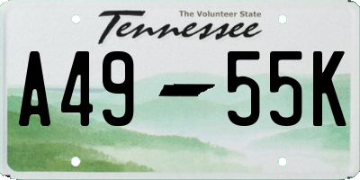 TN license plate A4955K