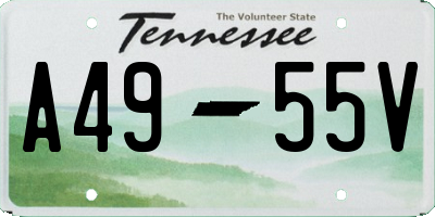 TN license plate A4955V
