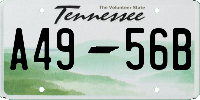 TN license plate A4956B