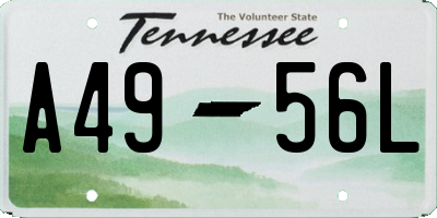 TN license plate A4956L