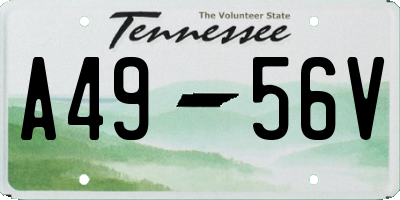 TN license plate A4956V