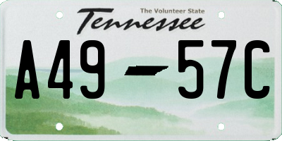 TN license plate A4957C