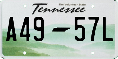 TN license plate A4957L
