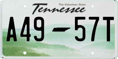 TN license plate A4957T