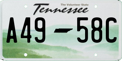 TN license plate A4958C