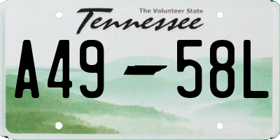 TN license plate A4958L