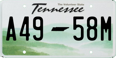 TN license plate A4958M