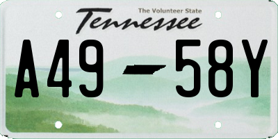 TN license plate A4958Y