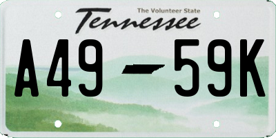 TN license plate A4959K
