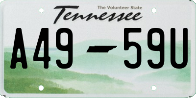 TN license plate A4959U