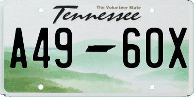 TN license plate A4960X