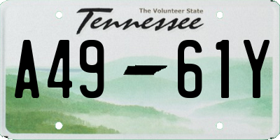 TN license plate A4961Y