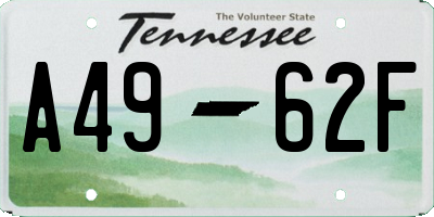 TN license plate A4962F