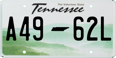TN license plate A4962L
