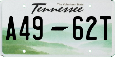 TN license plate A4962T