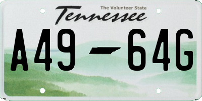 TN license plate A4964G