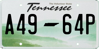 TN license plate A4964P