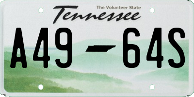 TN license plate A4964S