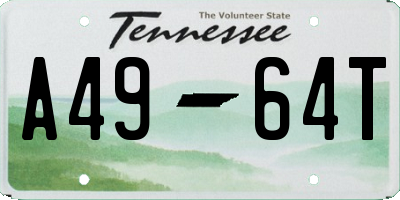 TN license plate A4964T