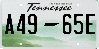 TN license plate A4965E