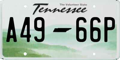 TN license plate A4966P
