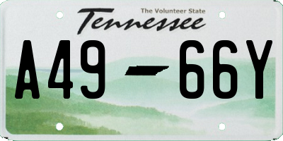 TN license plate A4966Y