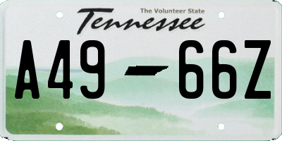 TN license plate A4966Z