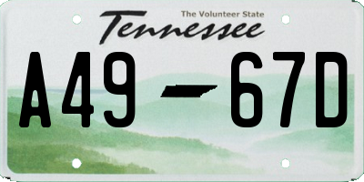 TN license plate A4967D