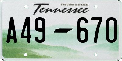 TN license plate A4967O