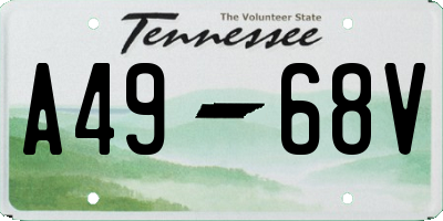 TN license plate A4968V