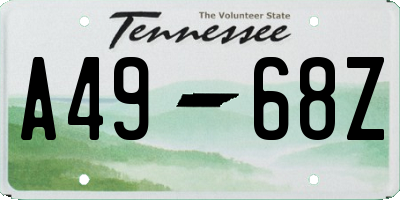 TN license plate A4968Z