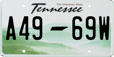 TN license plate A4969W