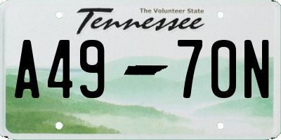 TN license plate A4970N