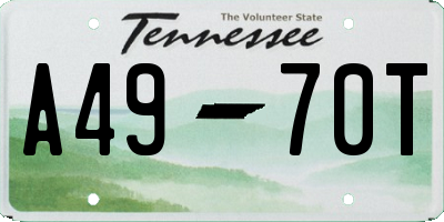 TN license plate A4970T