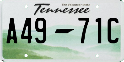 TN license plate A4971C