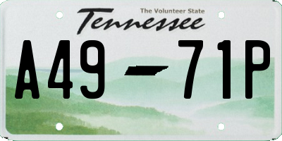 TN license plate A4971P