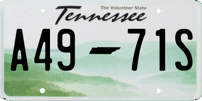 TN license plate A4971S