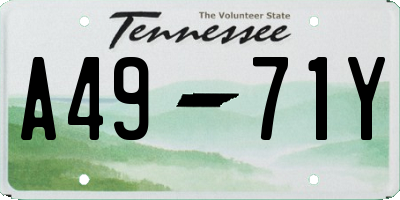 TN license plate A4971Y