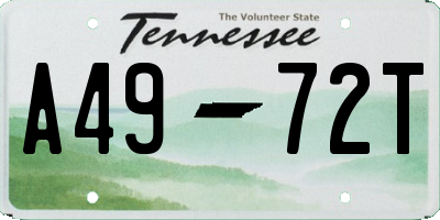 TN license plate A4972T
