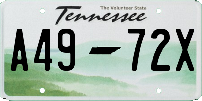 TN license plate A4972X