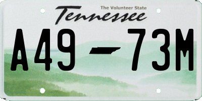 TN license plate A4973M